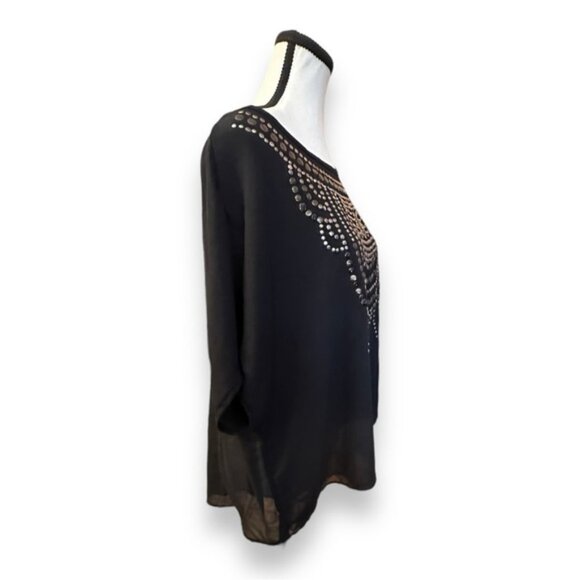 Women’s torrid 1 Black Studded Back Cut Out Top 14 16 - Picture 7 of 11